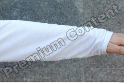 Forearm Man White Casual T shirt Underweight